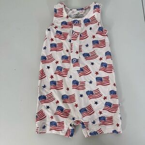 Caden Lane American Flag Bamboo Shortie Size 0-3m